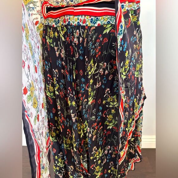 Alice + Olivia Maura Tiered Handkerchief Hem Midi Skirt size 8 - Picture 5 of 13